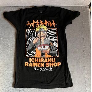 Naruto Shippuden Ichiraku Ramen Shop Graphic Tee Anime Manga Black S‎